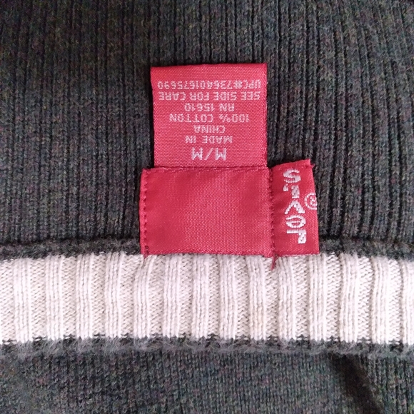 Levis Medium Ribbed Gray Knit Classic Outdoor Casual Sweater - Picture 4 of 4